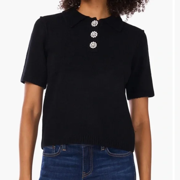 (NWOT) CeCe Jewel Button Polo - Picture 1 of 2